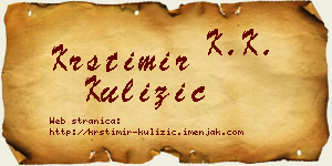 Krstimir Kulizić vizit kartica